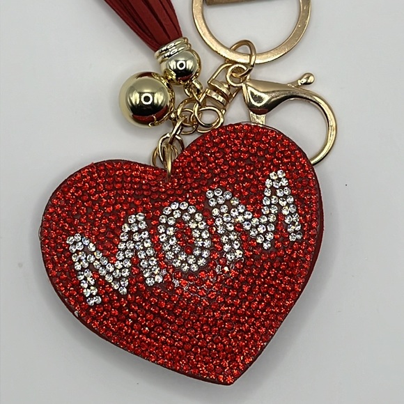 Puffy “MOM” Tassel Keychain - Picture 2 of 3